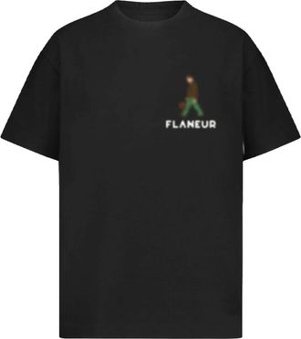 Flaneur T-shirt in cotone con stampa logo - Nero