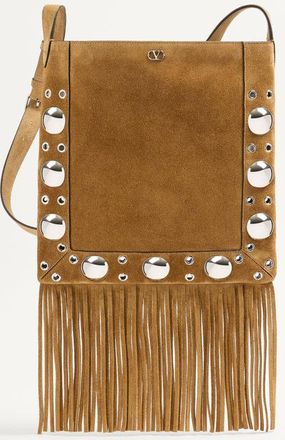 Valentino Garavani Borsa A Spalla Valentino Garavani Nellc&ocirc;te In Suede Con Frange Uomo HAVANA BEIGE UNI