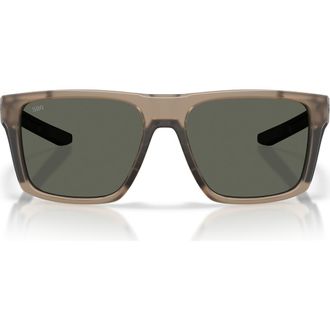 Costa Lido 57mm Polarized Square Sunglasses in Matte Brown Smoke /Gray 580G at Nordstrom