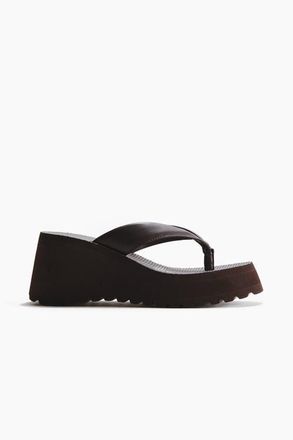 H&M Wedge-heeled Flip-flops in Dark Brown at Nordstrom, Size 11