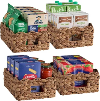 Best Choice Products 9x12 Scalloped Shelf Baskets, Woven Storage Bins, 4 Pack