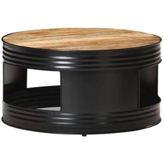 vidaXL Mesa De Caf&eacute; 68x68x36 Cm Manguera Manguera Masiva Negra