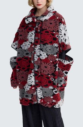 Luukaa D'Celli Sorelle Convertible Poncho-Jacket in Red at Nordstrom, Size X-Large