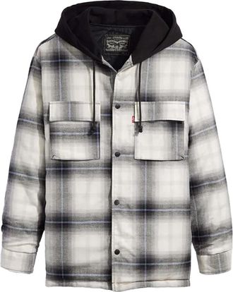 Levi's Unisex Jack Worker Hooded Overshirt voor volwassenen (Grijs)