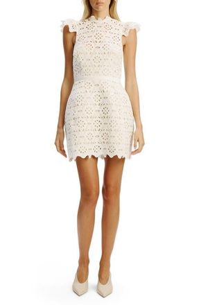 Bardot Rowen Lace Minidress in Orchid White at Nordstrom, Size 10