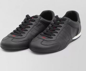Gucci shift sneakers leather web detail