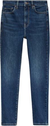 Mango High Waist Ankle Skinny Jeans in Dark Blue at Nordstrom, Size 10