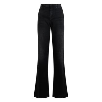 Gucci Jeans, Dames, Zwart, W26, Katoen, Denim Katoenen Palazzo Jeans