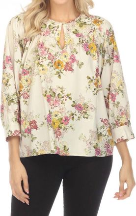 Johnny Was Jade Love Isabella Floral 3/4 Sleeve Blouse In Multi