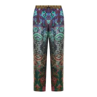 Pierre-Louis Mascia Aloe Broeken Silk - Dames - Straight fit broeken - Veelkleurig - XS - Leer - Broeken