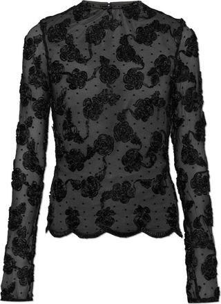 Rotate Bloemenprint Top - Dames - Blouses - Zwart - M - Polyester - Overhemden