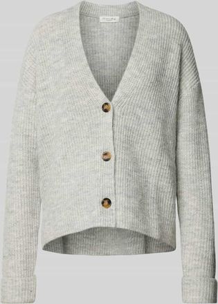 Christian Berg Strickjacke mit Knopfleiste in Hellgrau Melange, Gr&ouml;&szlig;e S