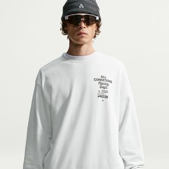 Nike Mens Nike ACG Tuff Fleece Dri-FIT Crew-Neck Sweatshirt in White | IU8162-121
