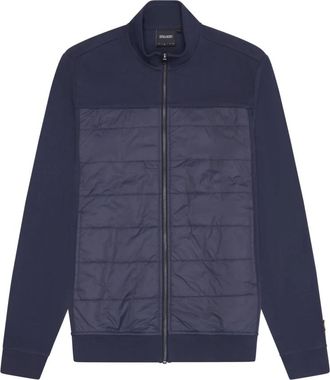 Lyle & Scott Jassen, Heren, Blauw, S, Katoen, Interlock Hybrid Panelled Bomber Jacket