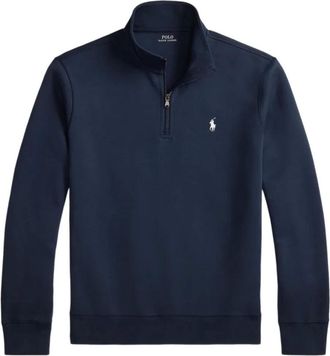 Polo Ralph Lauren Double-Knit Quarter Zip Pullover - Heren - Sweatshirts & Hoodies - Blauw - Maat: S Katoen