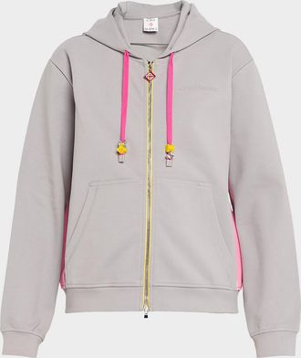 Casablanca Zip-Front Stretch Cotton Hoodie