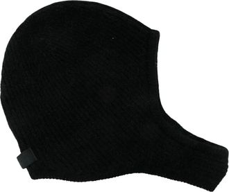 Jacquemus Ribbed-knit Balaclava Muts - Dames - Hoeden - Zwart - ONE Size - Katoen - Accessoires