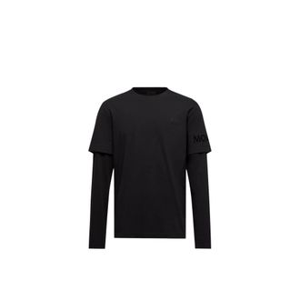 Moncler Moncler Double Sleeve Cotton T-shirt, Men, Black, Size: 3xl