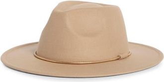 Treasure & Bond Chain Trim Felt Adjustable Fedora in Beige at Nordstrom