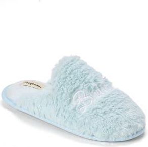 Dearfoams Bride Faux Fur Slipper in Blue Wash at Nordstrom Rack, Size X-Large