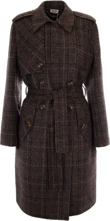 Liu Jo Jassen, Dames, Bruin, XS, Wol, Cappotto lungo in panno double