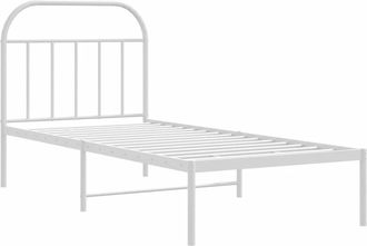 vidaXL Estructura Cama Sin Colch&oacute;n Con Cabecero Metal Blanco 90x200 Cm Vidaxl