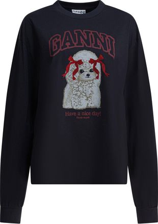 Ganni Poddle Sweatshirts Nero-Donna
