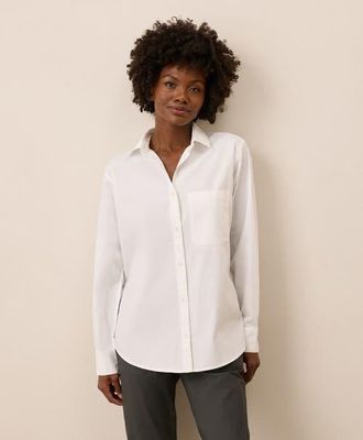 Pact Organic Cotton All Day Poplin Classic Shirt in White at Nordstrom, Size Xx-Large