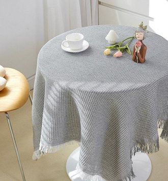 OEM Mantel De Encaje, Mantel Hecho A Mano, Mantel De Encaje De Algod&oacute;n A Crochet, Panal De Abeja, Gris Y Blanco [mesa Larga], 90150cm