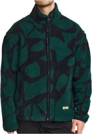 Revolution Printed Teddy Jacket 7025 Fleecejacke f&uuml;r Herren | schwarz/gr&uuml;n