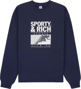 Sporty & Rich Motion Club logo-print sweatshirt - unisex - Cotton - L - Blue