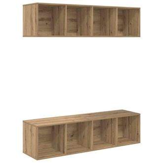Berkfield Home 2 pcs Artisan oak 37 x 37 x 142.5 cm Engineered wood in Brown