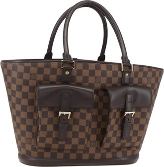 Louis Vuitton Manosque Damier Brown Canvas Handbag (Pre-Owned)