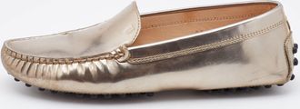 Tod's Tods Light Gold Patent Leather Gommini Slip On Loafers