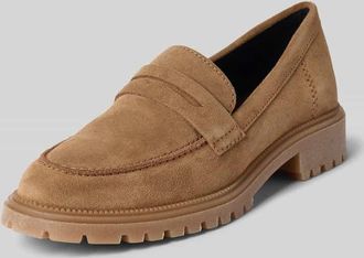 Tamaris Tamaris Slipper aus echtem Leder Modell Chunky Loafer in Camel, Gr&ouml;&szlig;e 36