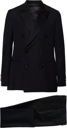 Lardini Double-Breasted Pak - Heren - Business pakken - Blauw - M - Wol - Kostuums