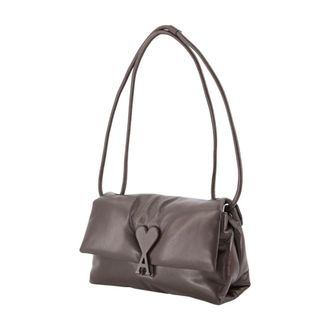 Ami Voulez-Vous Calfskin Leather Shoulder Bag - Brown