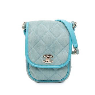Chanel Gequilted Denim Schoudertas met Kettingband