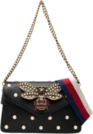 Gucci Pre-owned Cross Body Bags, female, Black, Size: ONE SIZE Pre-owned Pearl Bee Satchel