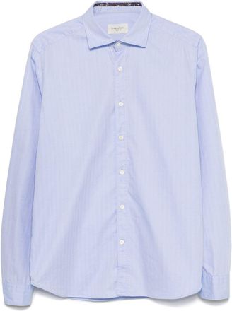 Tintoria Mattei Camicia con motivo spigato - Blu