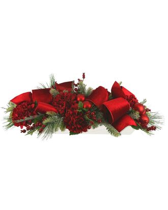 Creative Displays Inc. Handmade Holiday Centerpiece With Hydrangeas, Ornaments & Bows
