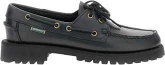 Sebago Zwarte Waxy Loafer Damesschoenen - Dames - Bootschoenen - Zwart - 38 EU - Leer - Schoenen