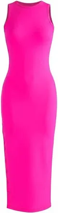Brunna.Co The Ola Second-Skin Bodycon Midi Dress in Dragonfruit Pink at Nordstrom, Size Medium