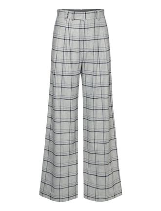 Stella Nova Womens Kaddy Checked Wool Mix Pants In Grey Checks