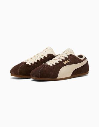 Puma Womens Puma Tackle Suede Chocolate/Alpine Snow Trainers - Brown - Size: 4