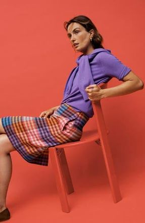 Boden Gia Check Print Short Skirt in Multi Neon Check at Nordstrom Rack, Size 2