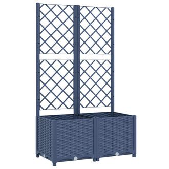 vidaXL Jardinera Con Enrejado Pp Azul Gris 80x40x136 Cm Vidaxl