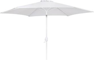 LOLAhome Parasol de jardín apertura manivela alba blanco de aluminiode ø 300 cm