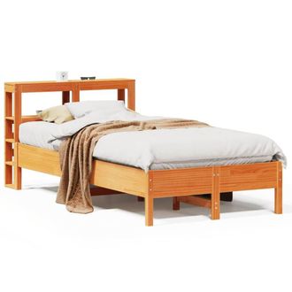 Berkfield Home Bed Frame Frame Wax Brown 75x190 cm Small Single Solid Wood Pine