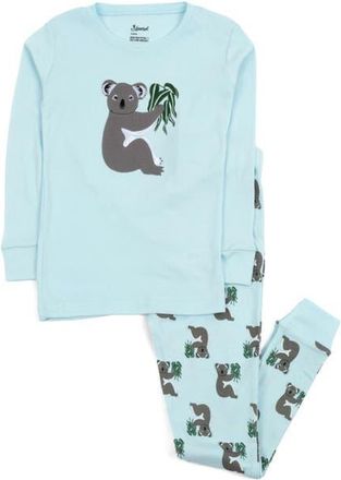 Leveret Kids Two-Piece Cotton Printed Matching Family Pajamas, Coordinated Prints in Koala at Nordstrom, Size 10